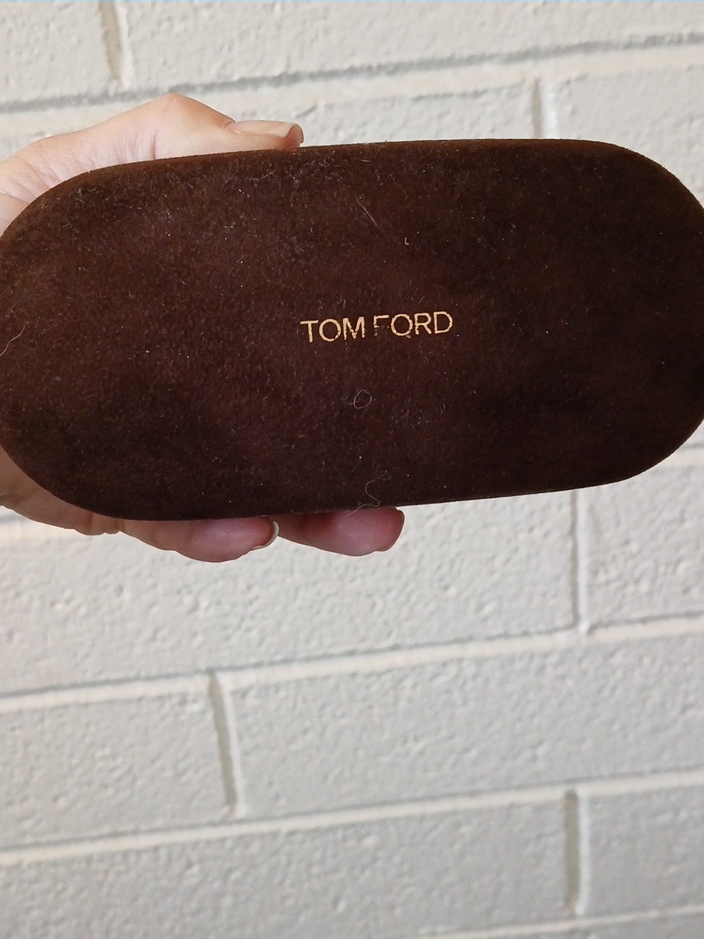 Tom Ford Brown Velvet Eyeglasses Sunglasses Hard Shell Case.